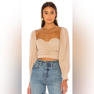 MAJORELLE Emily Top in Beige - Revolve - Size Small